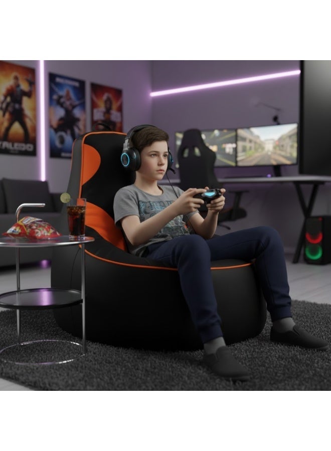 Premium Filled Gaming Bean Bag Chair – High-Back Quilted Seat, Side Pockets, Headphone Hanger & Water-Repellent Fabric – Ergonomic Support for Gaming, Lounge & Movie Nights - Image 2