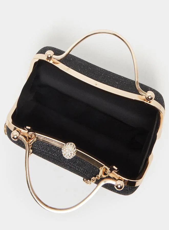 Styli Embellished Clutch Bag with Chain Strap