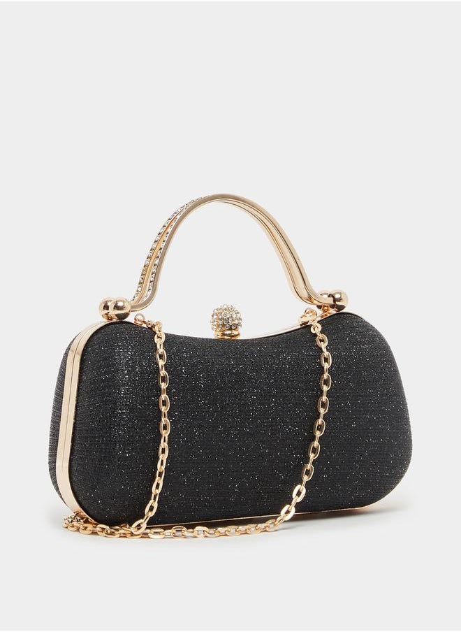 Styli Embellished Clutch Bag with Chain Strap  - Image 1
