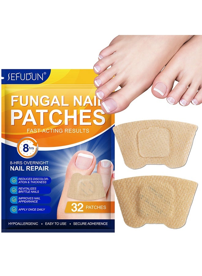 Sefudun 32 Patches Toenail Fungal Nail Patches, Overnight Nail Repair Patch, Renews Nails Structure And Improve Discoloration, Soft Nail Thickening Nail Stickers - Image 1