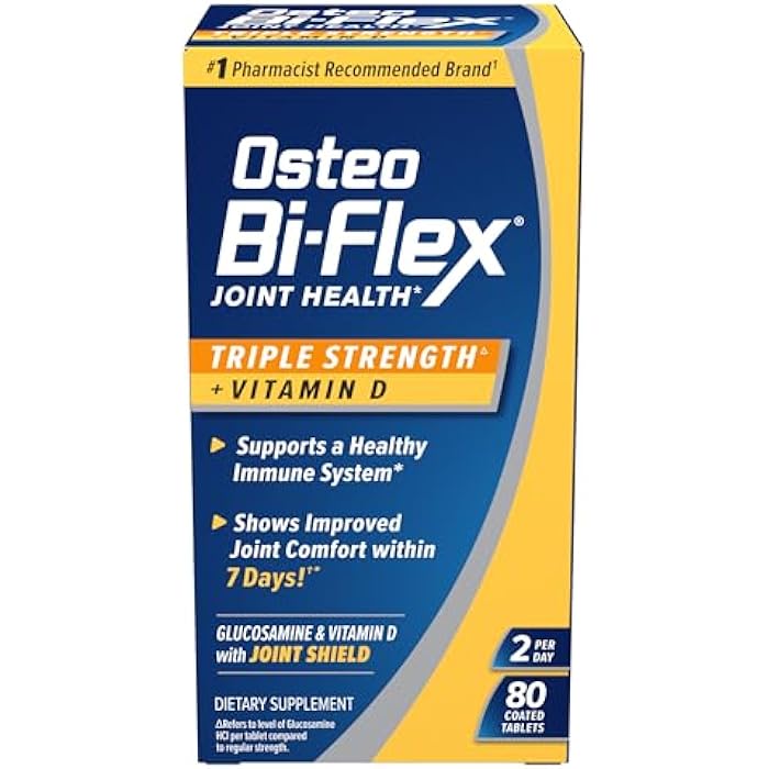 Osteo Bi-Flex Triple Strength Glucosamine Chondroitin Supplement with Vitamin D, Improve Joint Function, Support Bone Health, 80 Coated Tablets - Image 1