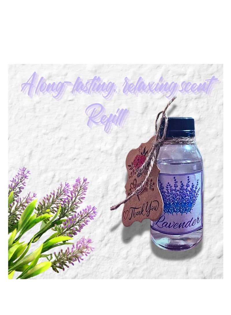 عطر لافندر مركز 100 مل زجاجه لاعاده الملئ (Refill) لكل الفواحات - رائحة فواحة تدوم للمنزل والسيارة  - Image 3