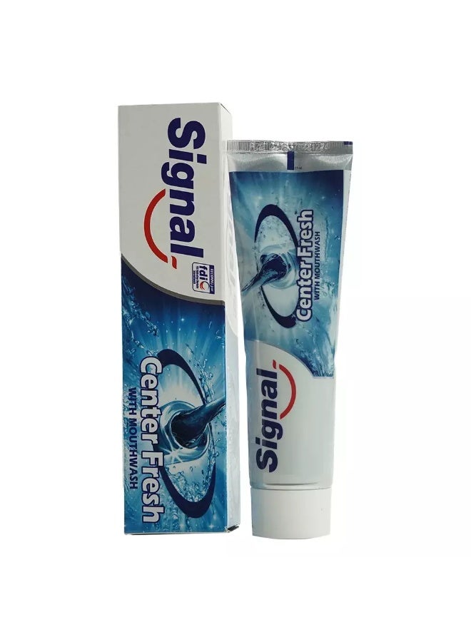 Signal Center Fresh with Blue Gel Mouthwash Toothpaste- 100ml - Image 1