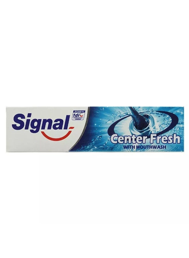 Signal Center Fresh with Blue Gel Mouthwash Toothpaste- 100ml - Image 2