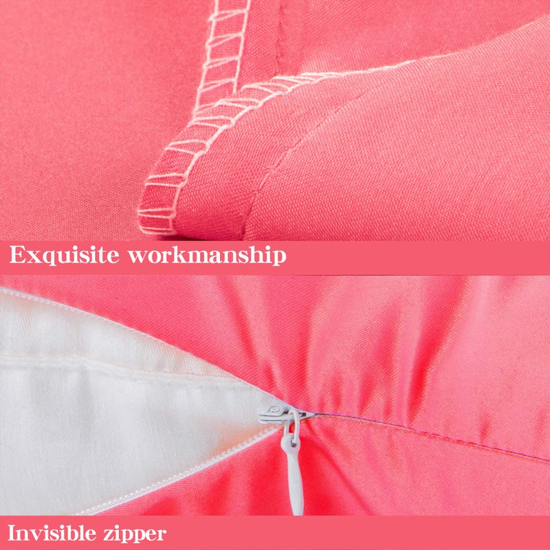NTBAY Zippered Satin Pillow Cases for Hair and Skin  Luxury Standard Hidden Zipper Pillowcases Set of 2  20x26 Inches  Coral Pink - Image 3