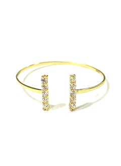 18K Pure Gold Elegant Zircon Stone Ring Size 8