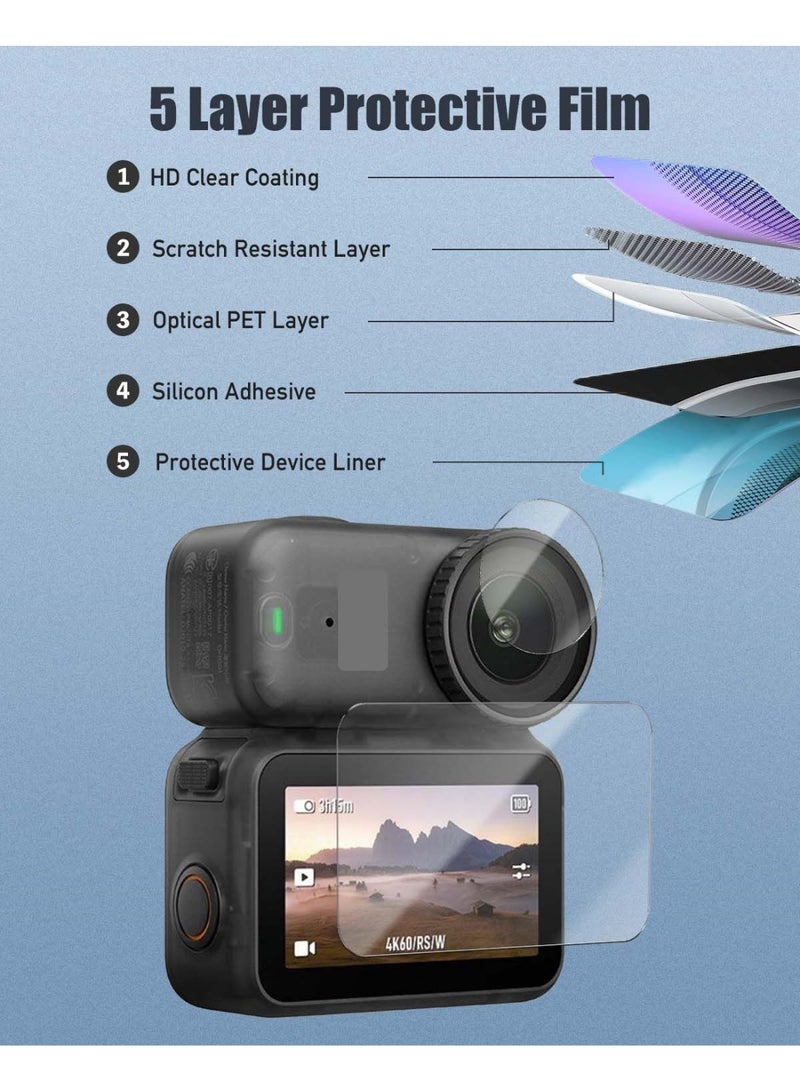 SJet 2 PACK Lens Protector + 2 PACK LCD Screen Protector for DJI Osmo Nano, Tempered Glass Film Guard, Action Camer Accessories Kit - Image 3