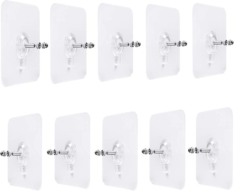 LYDL PVC Adhesive Nails Wall Hooks Heavy Duty Stick on Door Nail Free Screw Non-Trace No Drilling Nail Self Waterproof Adhesive Hanging Nails Hooks Holders Screws for Home Kitchen(Pack of 20), (Plastic;Metal;Polyvinyl Chloride), Transparent - Image 4