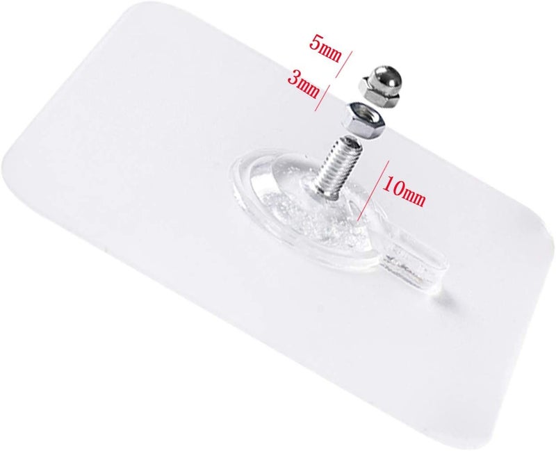 LYDL PVC Adhesive Nails Wall Hooks Heavy Duty Stick on Door Nail Free Screw Non-Trace No Drilling Nail Self Waterproof Adhesive Hanging Nails Hooks Holders Screws for Home Kitchen(Pack of 20), (Plastic;Metal;Polyvinyl Chloride), Transparent - Image 5
