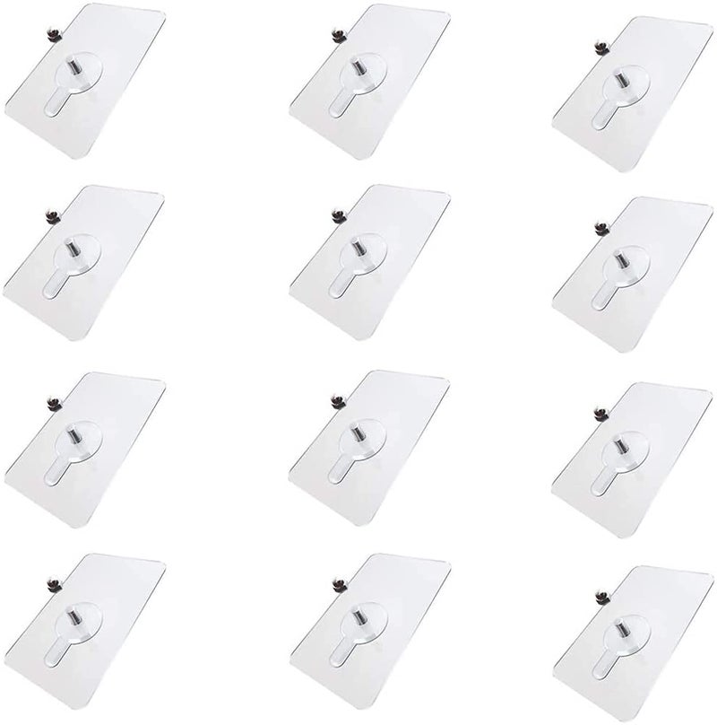 LYDL PVC Adhesive Nails Wall Hooks Heavy Duty Stick on Door Nail Free Screw Non-Trace No Drilling Nail Self Waterproof Adhesive Hanging Nails Hooks Holders Screws for Home Kitchen(Pack of 20), (Plastic;Metal;Polyvinyl Chloride), Transparent - Image 1