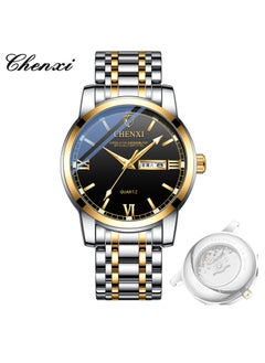 Watches for Men Fashion Stainless Steel Quartz Analog Water Resistant Watch 0011SGBK