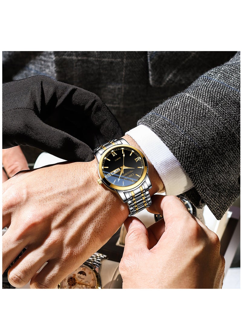 Chenxi - Watches for Men Fashion Stainless Steel Quartz Analog Water Resistant Watch 0011SGBK - Image 1