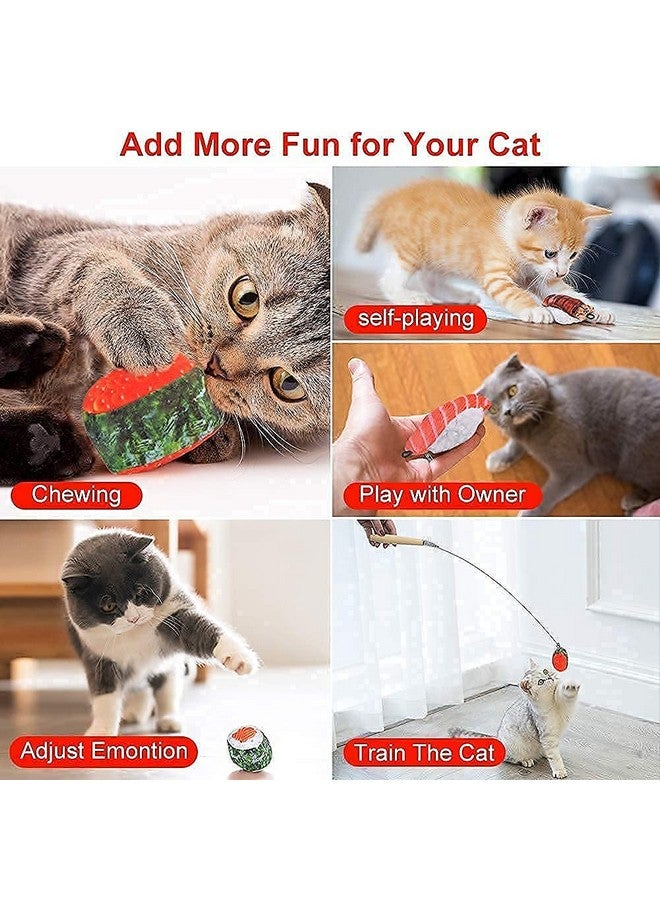 REKOBON Catnip Toys, 8 Pack Kitten Toys for Indoor Cats, Bite Resistant Cat Chew Toy with Sushi Roll, Boredom Relief Fluffy Kitty Teeth Cleaning Chewing, Interactive Plush Gift - Image 4