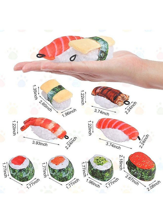 REKOBON Catnip Toys, 8 Pack Kitten Toys for Indoor Cats, Bite Resistant Cat Chew Toy with Sushi Roll, Boredom Relief Fluffy Kitty Teeth Cleaning Chewing, Interactive Plush Gift - Image 5