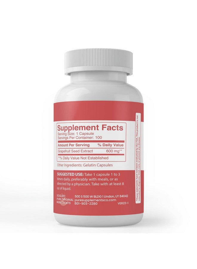 Pure Organic Ingredients Pure Original Ingredients Grapefruit Seed Extract (100 Capsules) Always Pure No Additives Or Fillers Lab Verified - Image 4