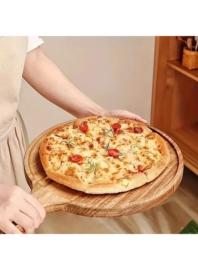 لوح البيتزا 002 صينية تقديم خشب طبيعي لوح جبن وجبات لحوم ريفي - Image 4