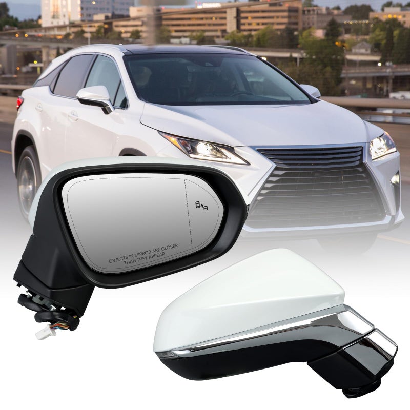 MOFOAP Right Passenger Side Mirror For 20162022 Lexus RX350 350L RX450H RX450HL Mirrors with Blind Spot IndicatorHeatedMemoryTurn Signal IndicatorAuto Foldingwithout CameraPearl White - Image 2