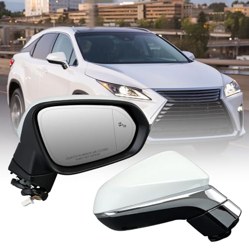 MOFOAP Right Passenger Side Mirror For 20162022 Lexus RX350 350L RX450H RX450HL Mirrors with Blind Spot IndicatorHeatedMemoryTurn Signal IndicatorAuto Foldingwithout CameraPearl White - Image 1