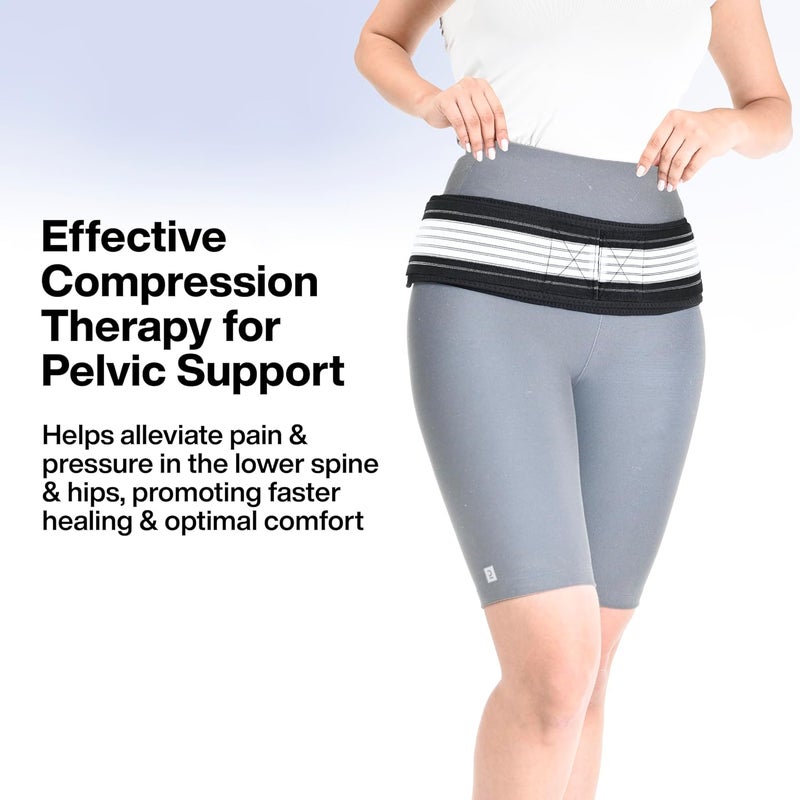 FOverA حزام الورك لمفصل العجز SI - دعامة دعم أسفل الظهر للرجال والنساء - حزام دعم الحوض - حزام الفخذ - لتخفيف آلام العصب الوركي والحوض والقطني والورك (عادي) - Image 5