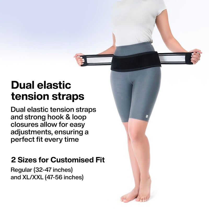 FOverA حزام الورك لمفصل العجز SI - دعامة دعم أسفل الظهر للرجال والنساء - حزام دعم الحوض - حزام الفخذ - لتخفيف آلام العصب الوركي والحوض والقطني والورك (عادي) - Image 4