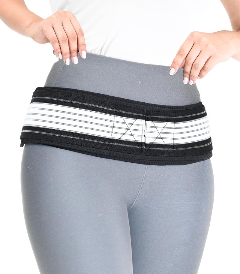 FOverA حزام الورك لمفصل العجز SI - دعامة دعم أسفل الظهر للرجال والنساء - حزام دعم الحوض - حزام الفخذ - لتخفيف آلام العصب الوركي والحوض والقطني والورك (عادي) - Image 2