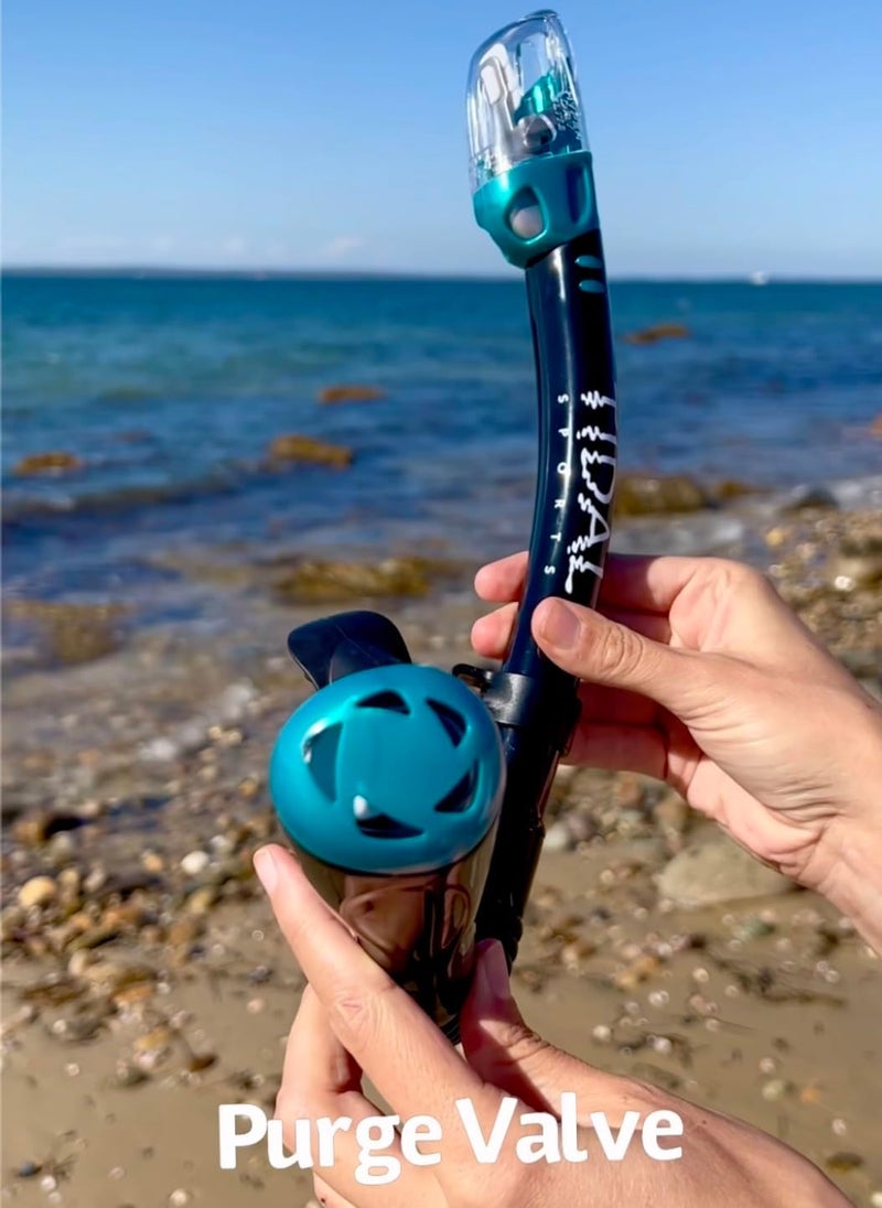 Pro Shot Tidal Dry Snorkel, Lightweight, Easy Breathing, for Snorkelling, Scuba Diving, and Swimming, Comfortable Mouthpiece with Dry Technology - Image 3
