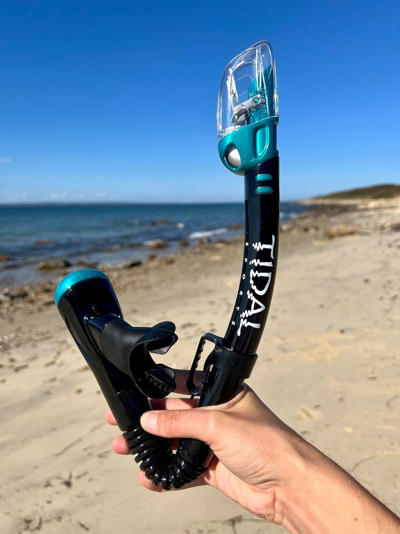 Pro Shot Tidal Dry Snorkel, Lightweight, Easy Breathing, for Snorkelling, Scuba Diving, and Swimming, Comfortable Mouthpiece with Dry Technology - Image 2