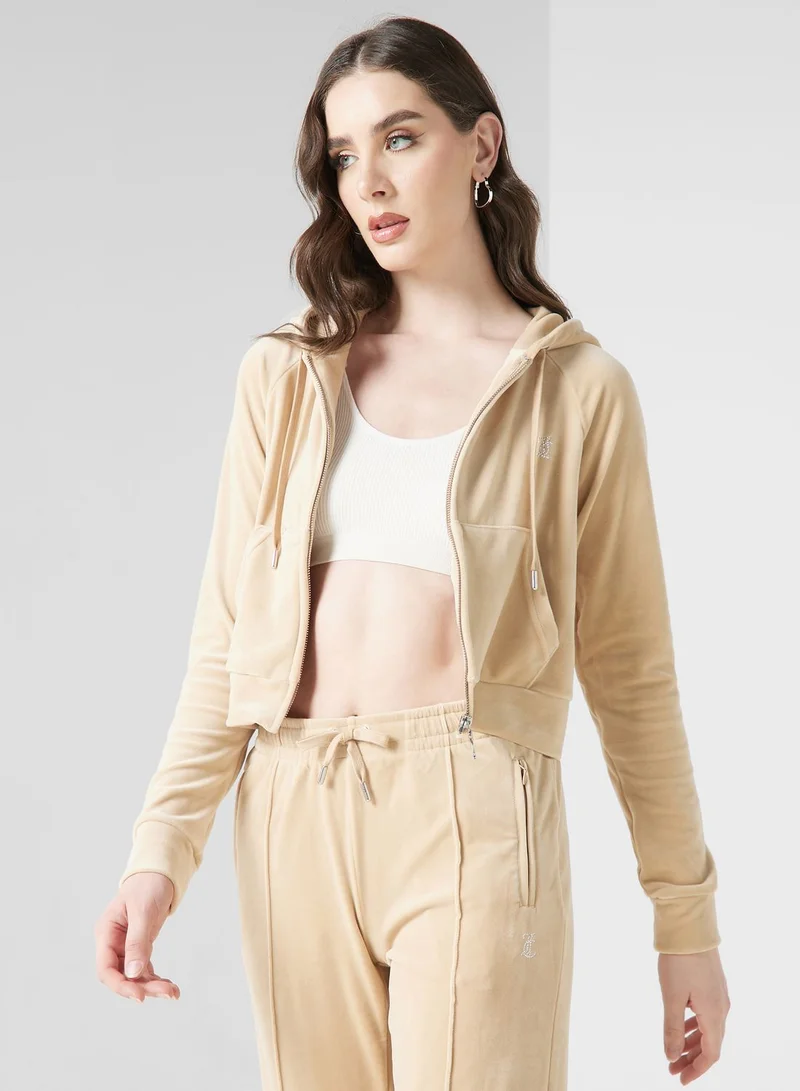 Juicy Couture Zip Through Logo Hoodie