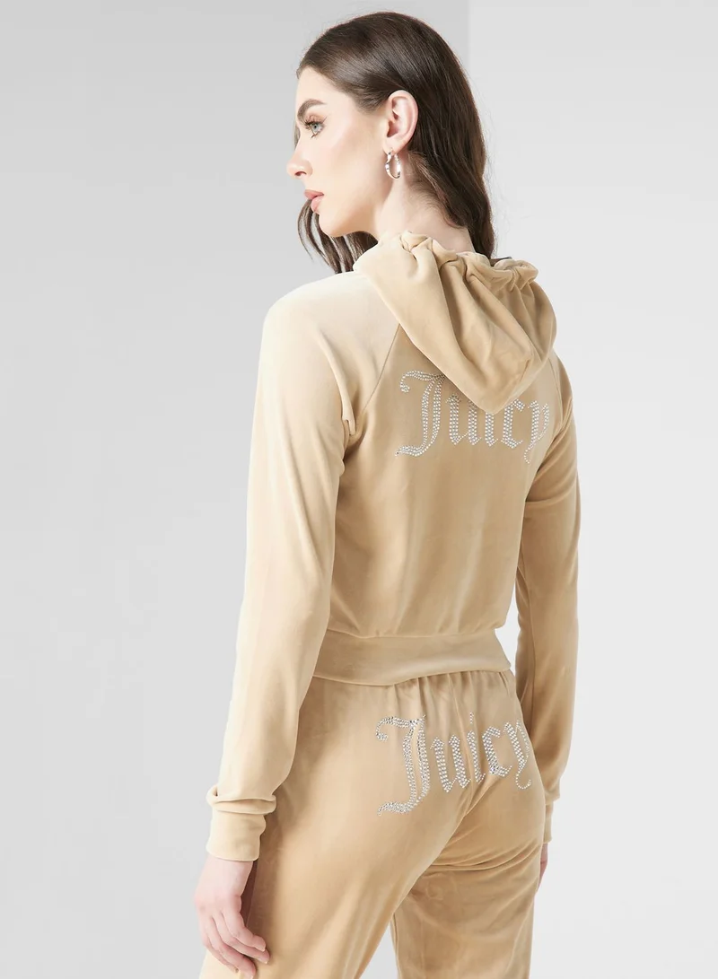 Juicy Couture Zip Through Logo Hoodie