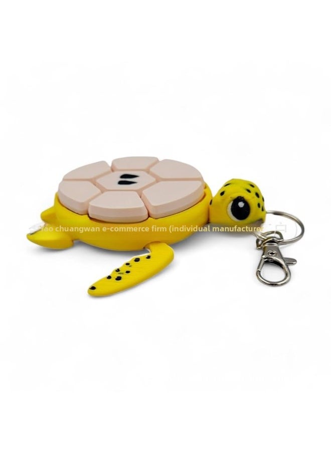 Cross Border Turtle Fidget Clickers Decompression Toy 3D Printing Turtle Fruit Button Keychain-Color:【banana】turtle Does Not Include Keychain-Specifications:Size Is About 10.7*11.3*2.2cm, About 50g  - Image 1