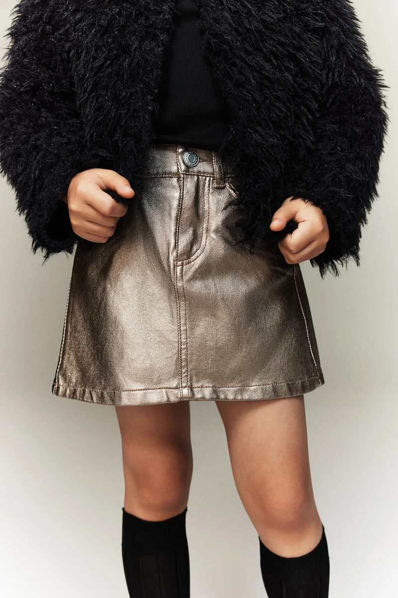 H&M Shimmering Denim Skirt