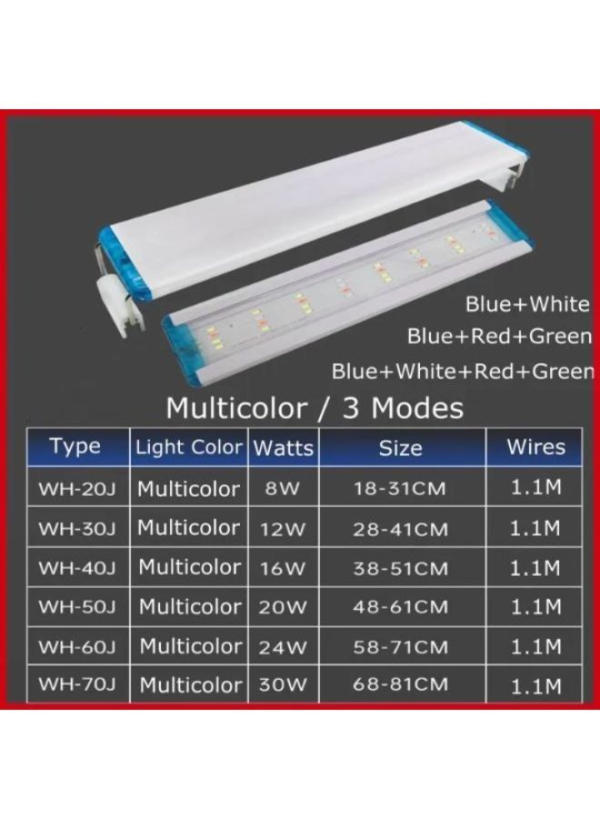 B&K 3 طرق ضوء خزان الأسماك 4 صفوف LED الخرز الأزرق الأبيض الأحمر الأخضر كليب على المصباح - Image 2