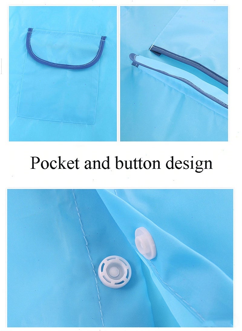 يواوليتي معطف واق من المطر للأطفال - سترة مطر محمولة، بونشو قابل لإعادة الاستخدام مع غطاء للرأس، معاطف مطر للأطفال برسوم كرتونية، مقاومة للماء مع غطاء للرأس لحالات الطوارئ، للأولاد والبنات (أزرق) - Image 5