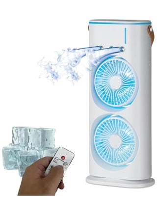 Portable AIR Conditioner,USB Rechargeable with Remote control,280ml Water Tank with 7 Colors Light,Air Cooler,table fan with Mist Humidifier,Desk Fan - pzsku/Z7F6F5CAB76FD89C6295FZ/45/1746545894/724c234c-948a-4b20-b426-5f8989b7533f