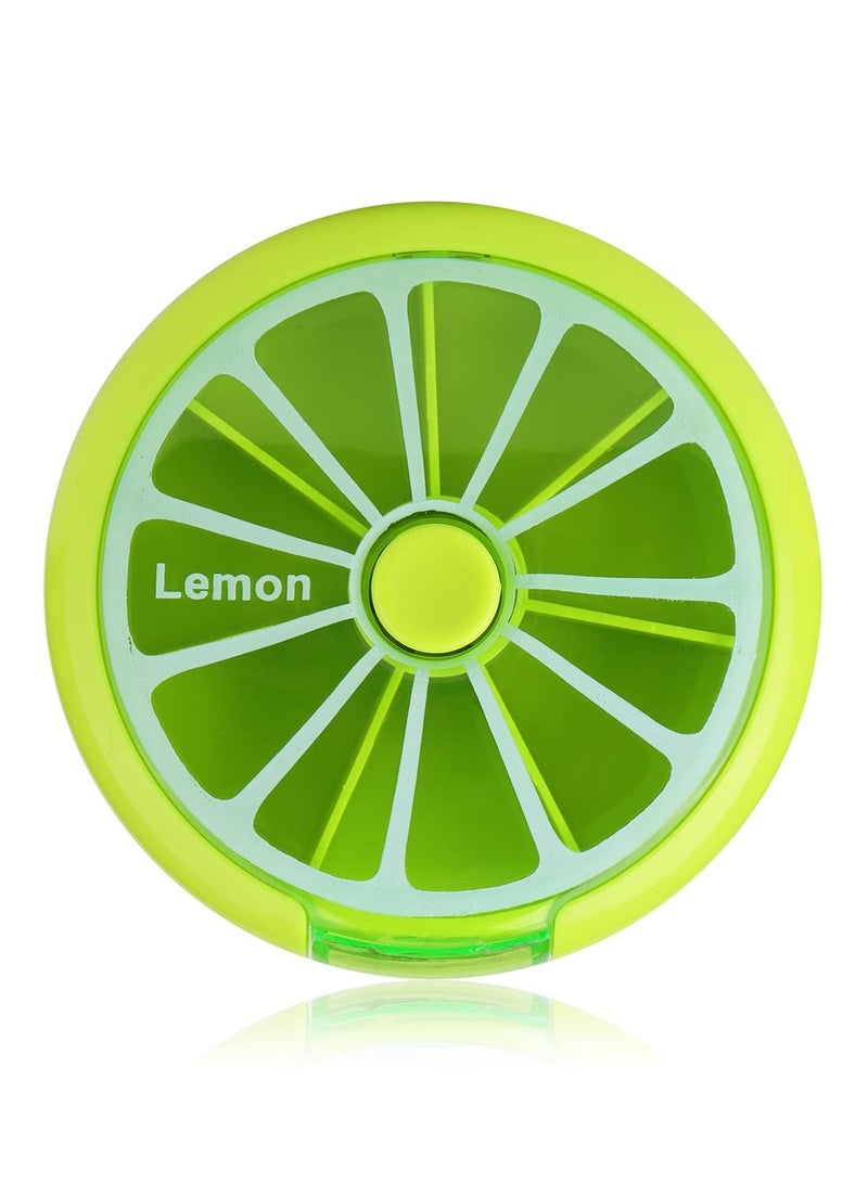 صندوق تخزين حبوب منع الحمل صغير الحجم ومحمول لمدة 7 أيام أسبوعيًا ودوران دائري لطيف على شكل فواكه - Image 1