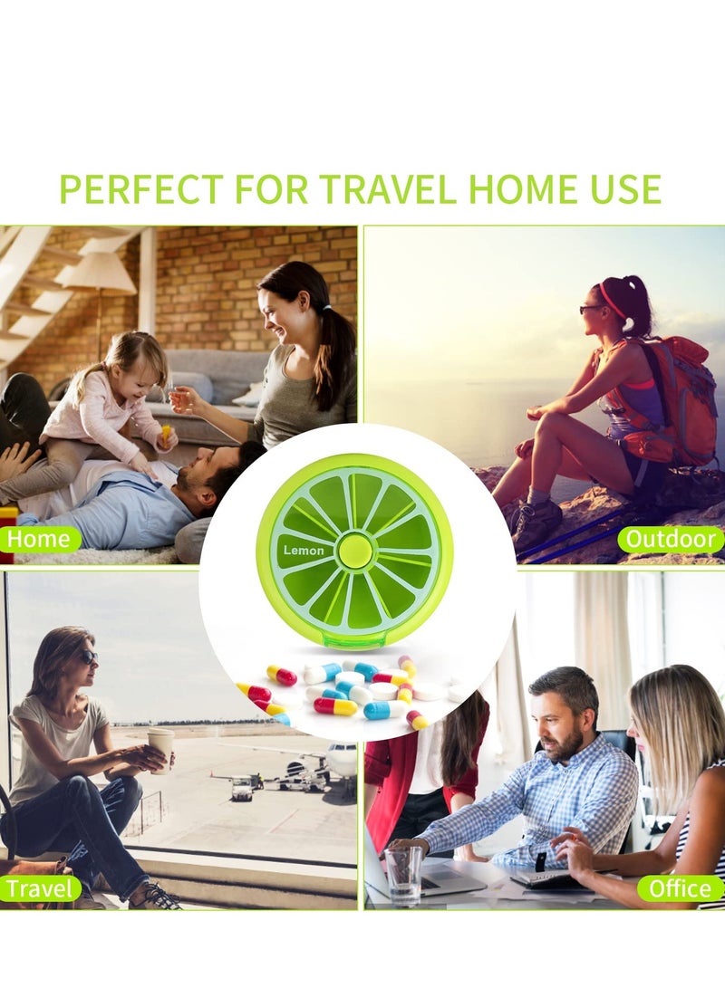 صندوق تخزين حبوب منع الحمل صغير الحجم ومحمول لمدة 7 أيام أسبوعيًا ودوران دائري لطيف على شكل فواكه - Image 2