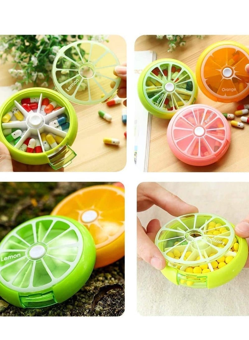 صندوق تخزين حبوب منع الحمل صغير الحجم ومحمول لمدة 7 أيام أسبوعيًا ودوران دائري لطيف على شكل فواكه - Image 5