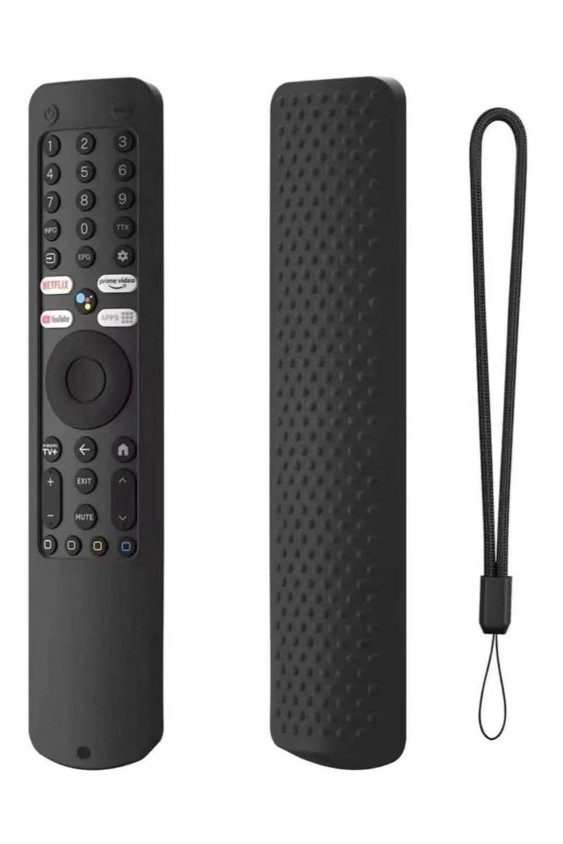 CASE Silicone Protective Remote Cover for Xiaomi XMRM-ML TV Remote Control, Anti-Slip Design, with Strap, Compatible with TV A32"/A43"/A55"/A PRO 65"Series/Q2 Models (2022-2025) (Black) - Image 1