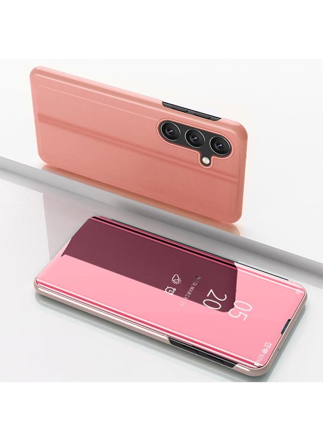 اس-توب جراب لهاتف Samsung Galaxy A55، جراب هاتف جلدي أفقي قابل للطي مع حامل، مرآة مطلية - Image 1