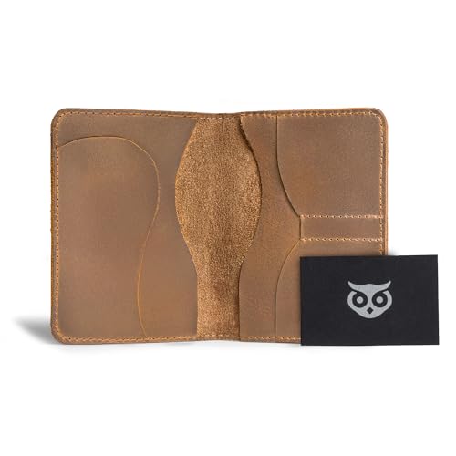 Hide & Drink, Double Passport Cover with Slots for Bills and Keys, Rustic Case, ID Organizer, Full Grain Leather, Handmade Accessories, Single Malt Mahogany - Image 5