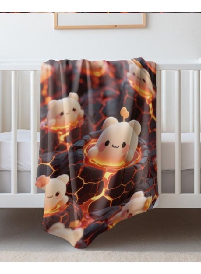 general Baby and children's cartoon flannel thin blanket (warm and comfortable, suitable for sleep, game use) 70cm*100cm - Image 3