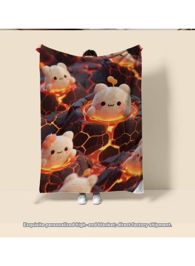 general Baby and children's cartoon flannel thin blanket (warm and comfortable, suitable for sleep, game use) 70cm*100cm - Image 1