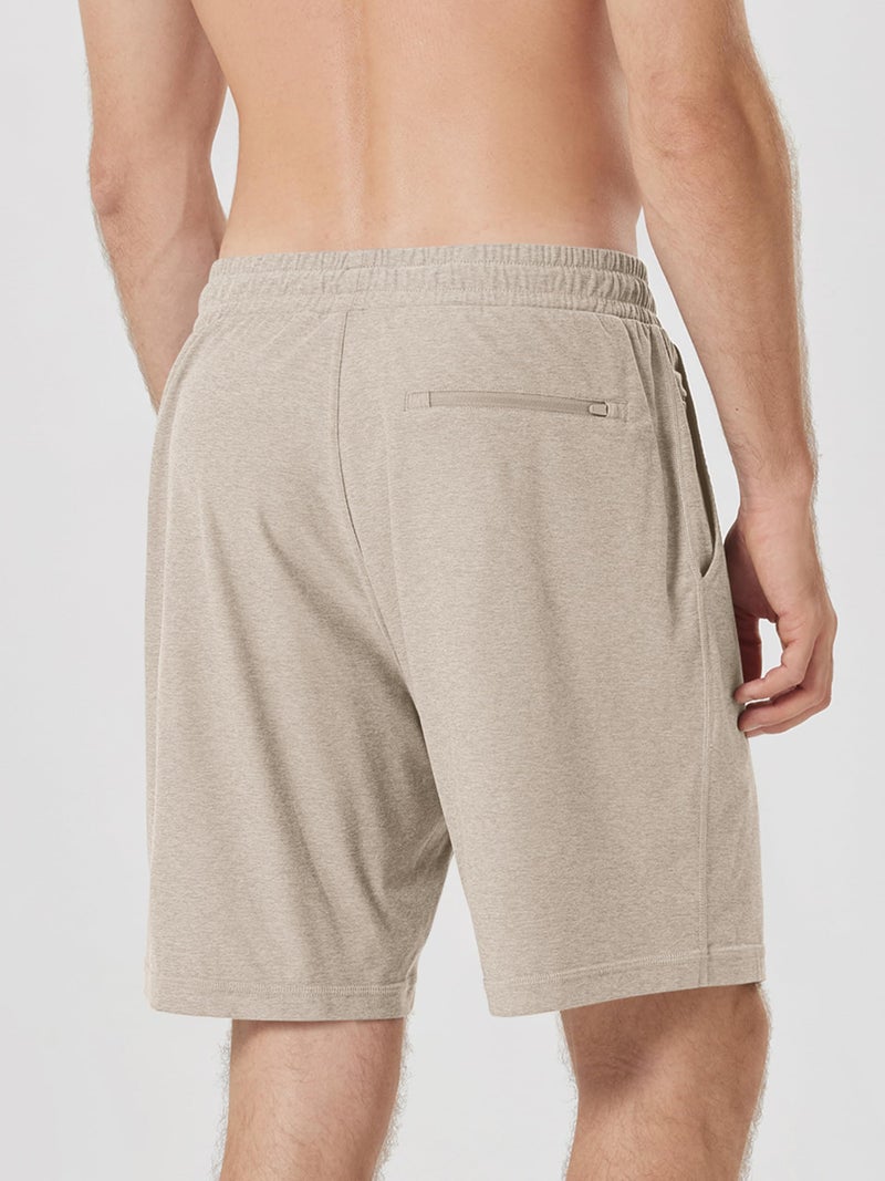 ODODOS Men's Performance Shorts 7" â€“ Ultra Soft odSTRATUM Tech Everyday Shorts with Adjustable Waist and Secure Pockets, Mocha Heather, Small - Image 2