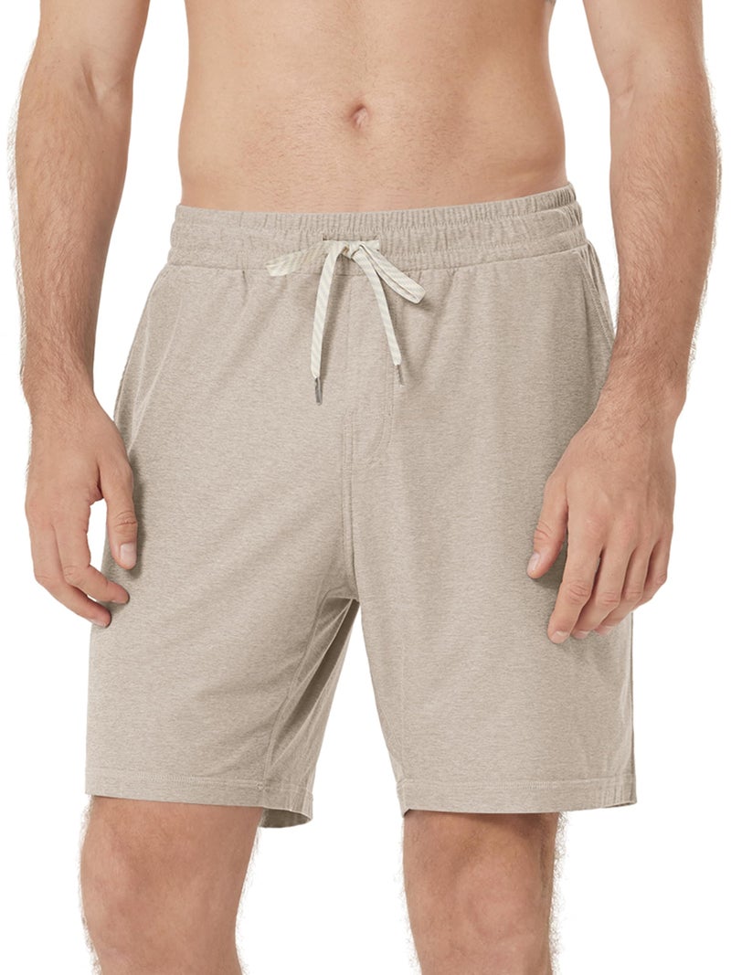 ODODOS Men's Performance Shorts 7" â€“ Ultra Soft odSTRATUM Tech Everyday Shorts with Adjustable Waist and Secure Pockets, Mocha Heather, Small - Image 1