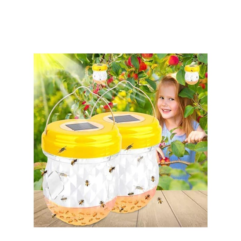 SOLARAE Wasp Trap,Yellow Jacket Trap Wasp Traps Outdoor Hanging, Wasp Repellent Outdoor Carpenter Bee Traps Wasp for Outside, Non-Toxic Reusable Wasp Catcher for Trapping Hornet, Bee, Insects 2 Pack - Image 1