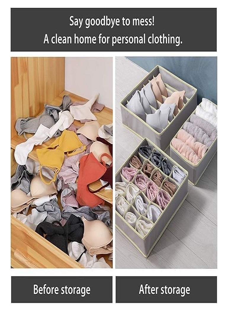 8 Pcs Household Organizer Drawer Divider, 8 Foldable Drawer Dividers, Under Bed Organizer, Closet Dividers, Storage Box for Clothes, Socks, Underwear, Ties (Grey)  - Image 4