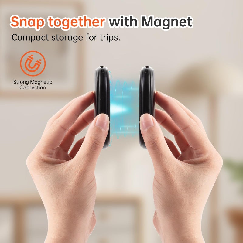 Oudisstech Magnetic Hand Warmers Rechargeable 2 Pack AI Smart Chips 3 Heat Settings Fast Heating, UL Certified Portable Pocket Heater, Up to 8Hrs, Travel Essentials for Outdoor Camping, Gifts for Women Men - Image 4