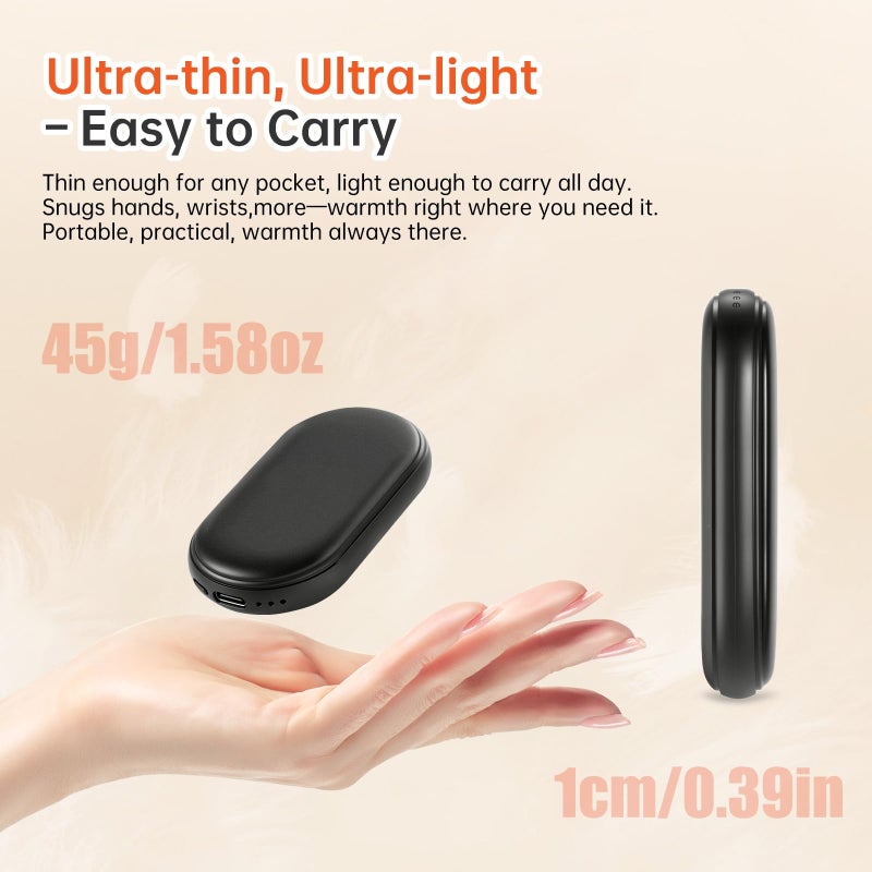 Oudisstech Magnetic Hand Warmers Rechargeable 2 Pack AI Smart Chips 3 Heat Settings Fast Heating, UL Certified Portable Pocket Heater, Up to 8Hrs, Travel Essentials for Outdoor Camping, Gifts for Women Men - Image 5