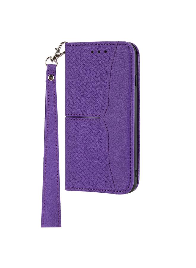 S-TOP Case For Samsung Galaxy A32 4G Woven Texture Stitching Magnetic Horizontal Flip PU Leather Case with Holder & Card Slots & Wallet & Lanyard - Image 2