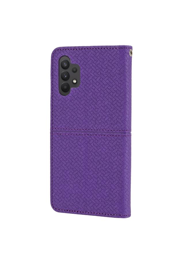S-TOP Case For Samsung Galaxy A32 4G Woven Texture Stitching Magnetic Horizontal Flip PU Leather Case with Holder & Card Slots & Wallet & Lanyard - Image 3